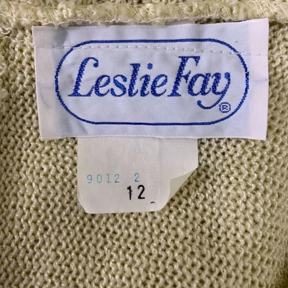 Leslie Fay 12 Vintage Sweater Lace Back - Picture 5 of 5